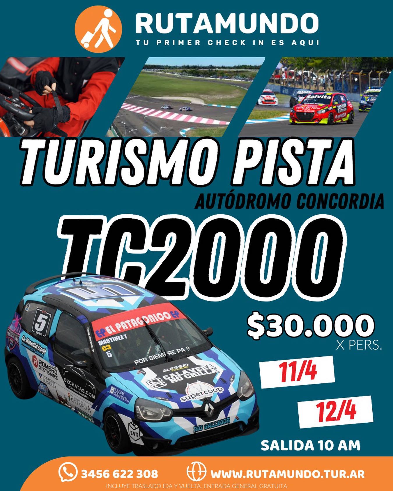 🚨🏎️SE ENCIENDEN LOS MOTORES PARA HACER PALPITAR BIEN FUERTE EL CORAZÓN DE LOS AMANTES DE LOS FIERROS🏎️🚨 

Rutamundo te lleva al Autódromo de Concordia‼️

Valor $30.000 por persona del traslado ida/vuelta 
Entrada general libre y gratuita 

#somosrutamundo #agenciadeturismo #automovilismo #tc2000 #autodromodeconcordia
